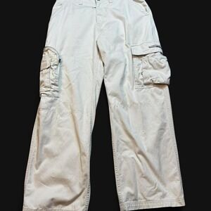 Vintage Bugle Boy Y2K baggy wide leg grunge skater cargo pants actual fit 36x32